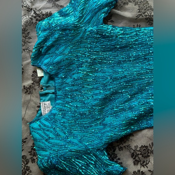 Stenay vintage blue sequin dress. Size 4, 100% silk with polyester lining. - Picture 10 of 16